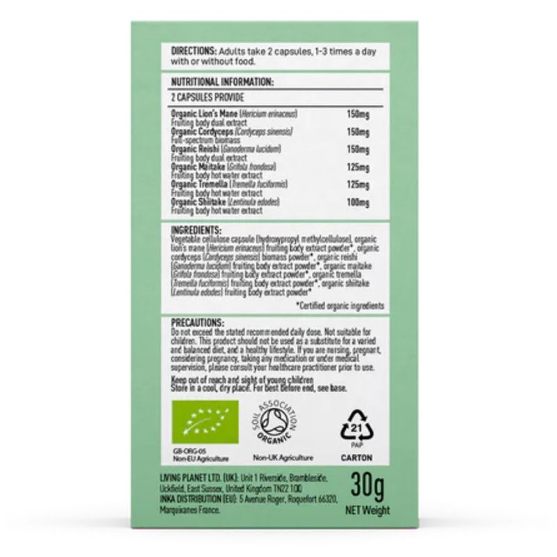 Organic Myco Synergy ciuperci 800 mg Pure Grade - Verlin