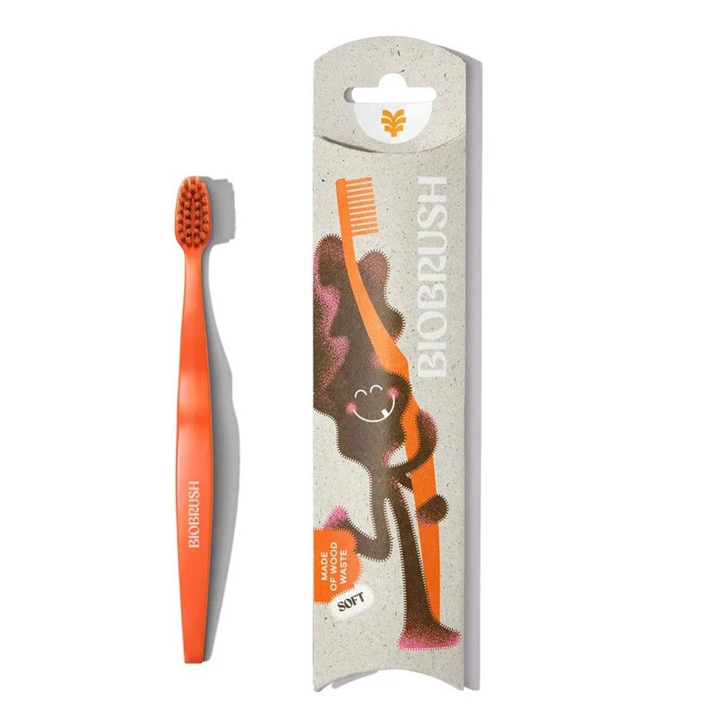 Periuta de dinti pentru copii portocalie 1buc Biobrush