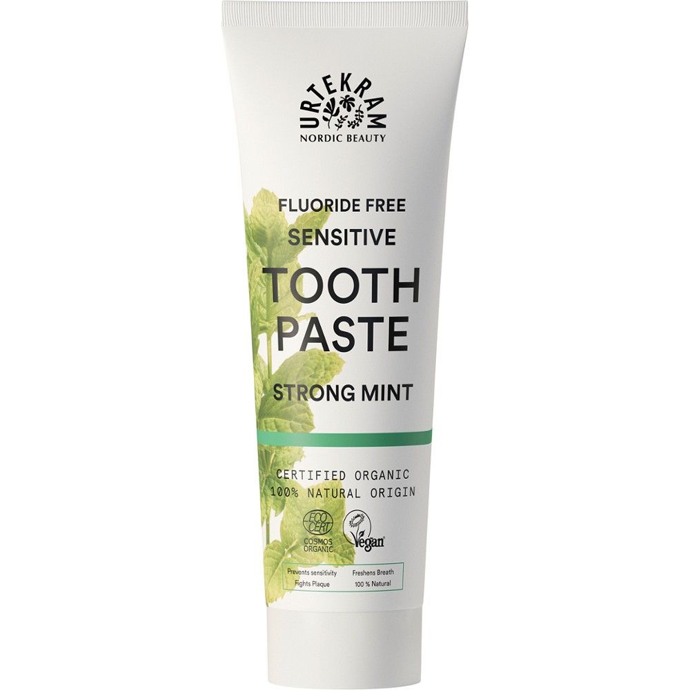 Pasta dinti sensitiv menta fara fluor 75ml Urtekram - Verlin