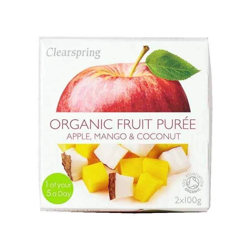 Piure Mere Mango si Cocos Bio 2x100g Clearspring - Verlin