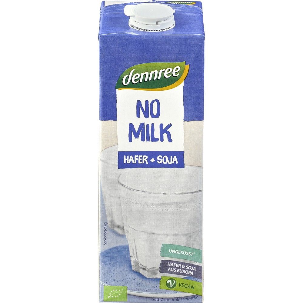 Bautura vegatala neindulcita Dennree, cartofon albastru, 1L, vegan, eticheta NO MILK.