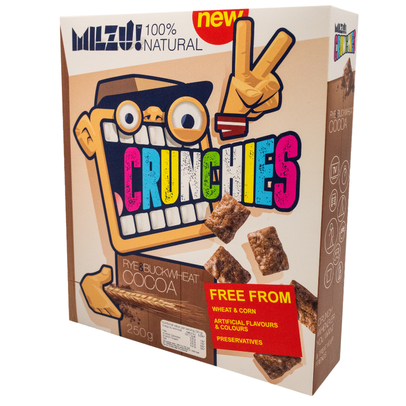 Cereale cu secara crunchies cu cacao natural, 250g, milzu!