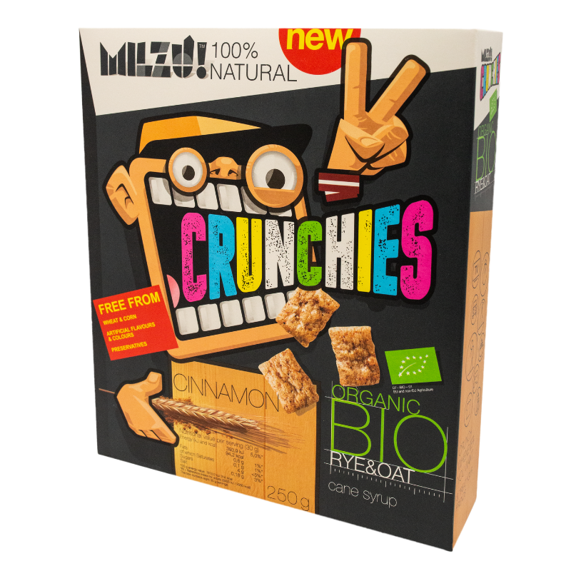 Cereale cu secara crunchies cu scortisoara, bio, 250g, milzu!