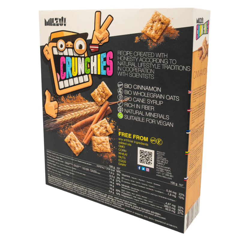 Cereale cu secara crunchies cu scortisoara, bio, 250g, milzu!