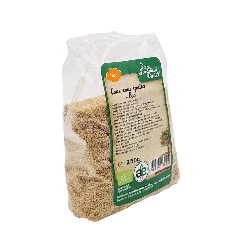 Cous-Cous din Grau Spelta Bio, Paradisul Verde, pachet transparent 250g