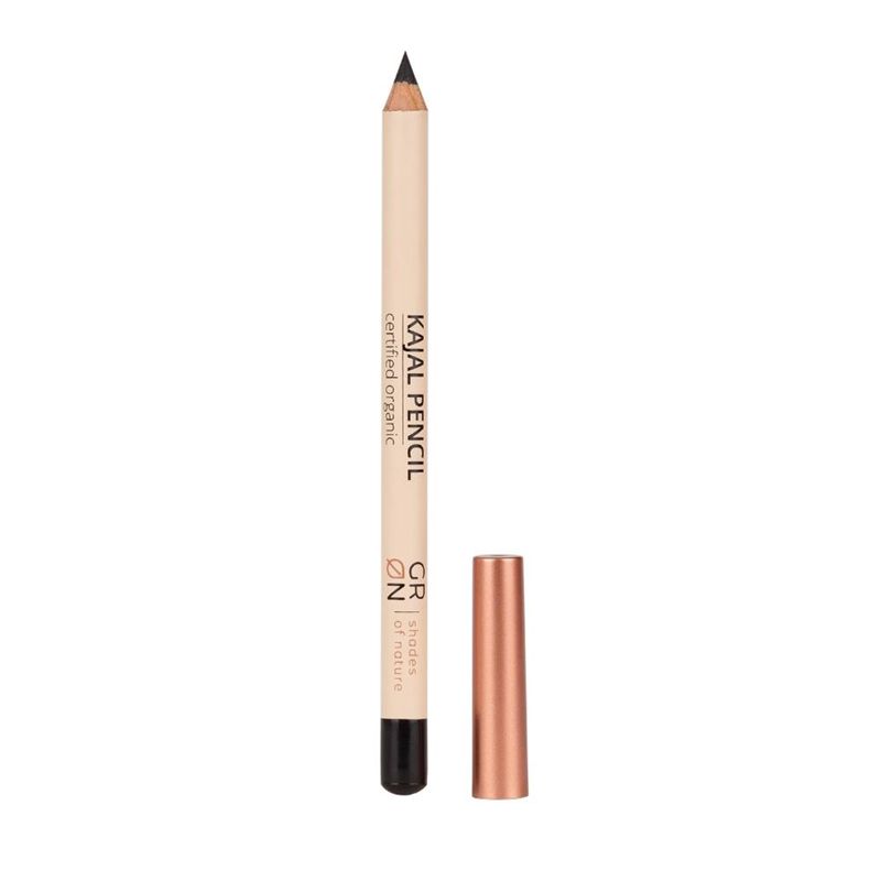 Creion Kajal Bio Organic Colour Cosmetics GRN, bej cu capac maro detașabil.