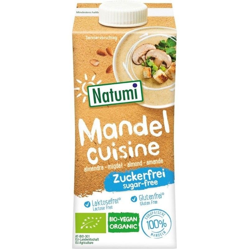 Crema de migdale pentru gătit Natumi, bio, 1L, fără zahăr.
