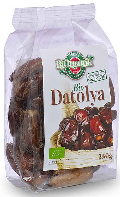 Curmale deshidratate Bio Biorganik fără sâmburi, 250g, ambalaj transparent.