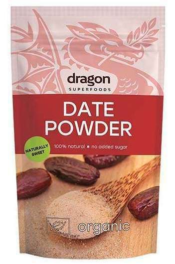 Pudră de curmale bio Dragon Superfoods 250g, ambalaj roșu, fără zahăr adăugat