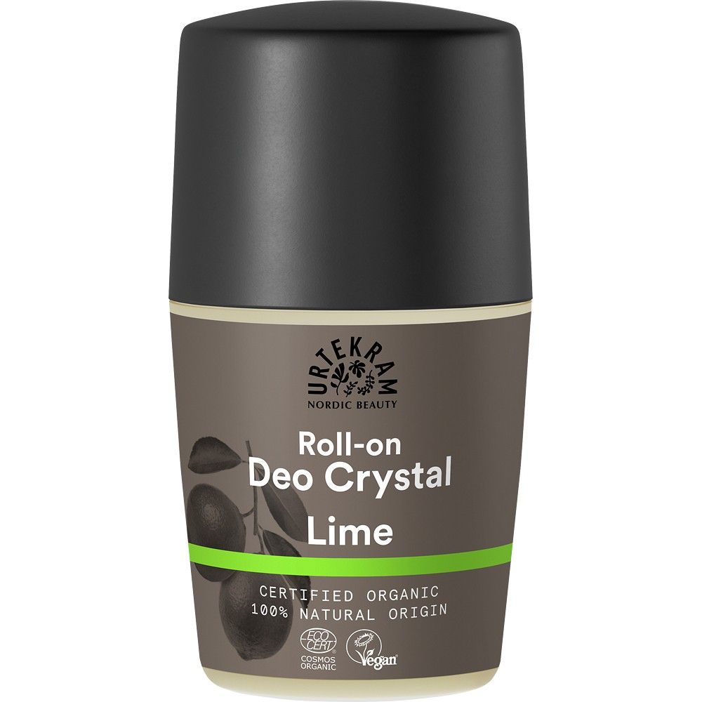 Deo Roll-on Urtekram Lime, flacon 50ml, organic, capac negru.