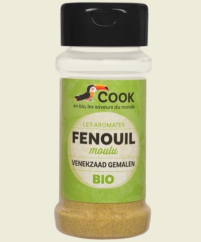 Fenicul măcinat bio 30g Cook în recipient transparent cu capac negru