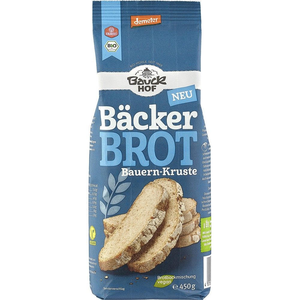 Mix pentru pâinea brutarului cu crustă Demeter BauckHof, ambalaj albastru 450g.