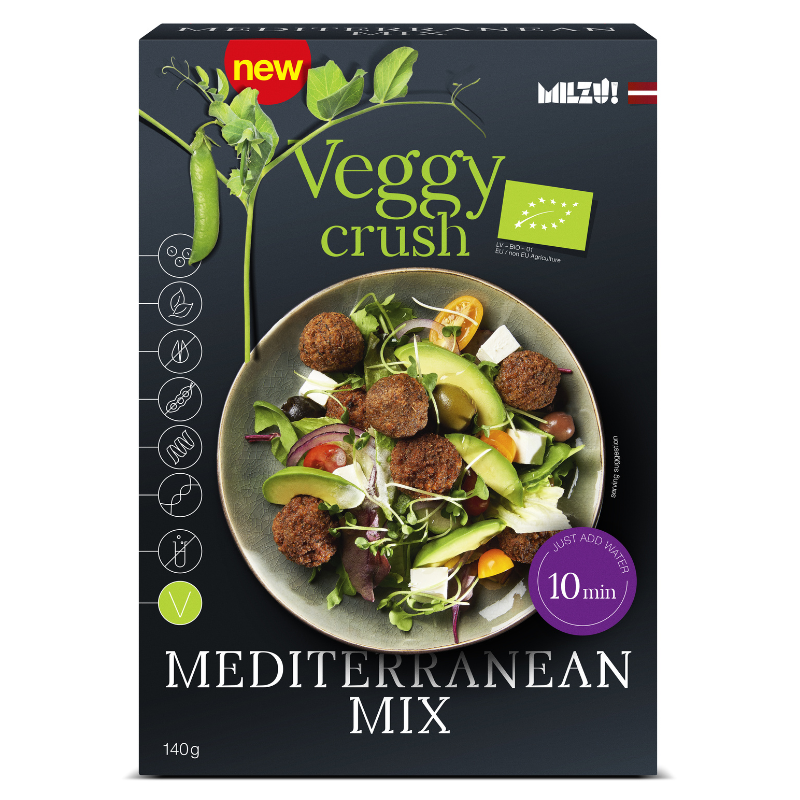 Mix pentru chiftele vegane mediterranean veggy crush bio, 140g, milzu!