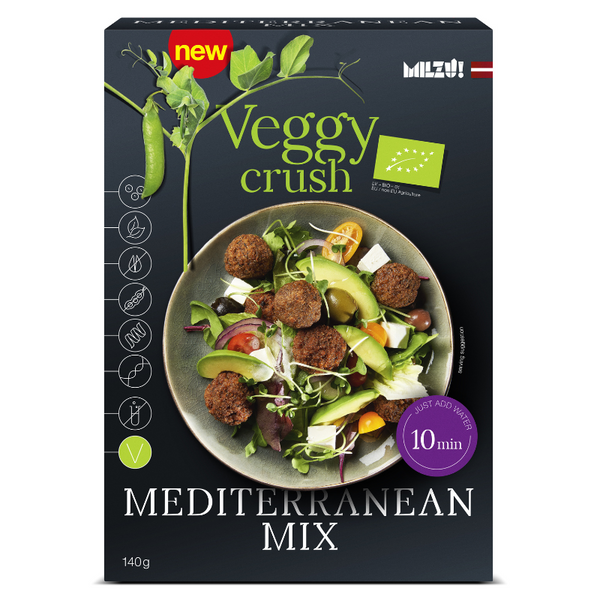  Mix pentru chiftele vegane mediterranean veggy crush bio, 140g, milzu!
