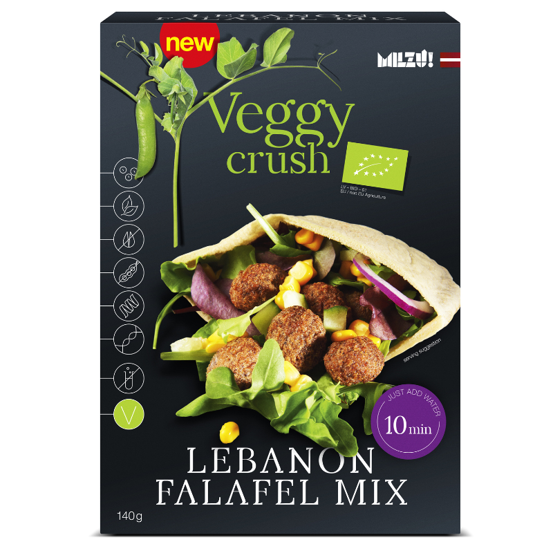 Mix pentru falafel libanez veggy crush bio, 140g, milzu! 1