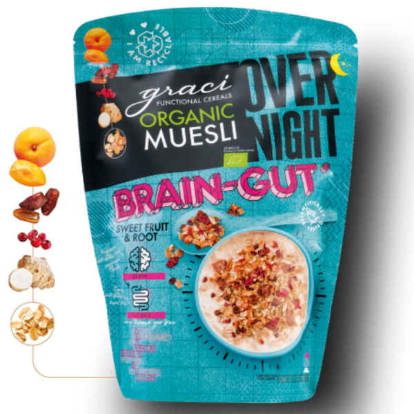  Musli functional Brain-Gut sweet fruit-root, fara zahar, bio, 350g, graci laboratories