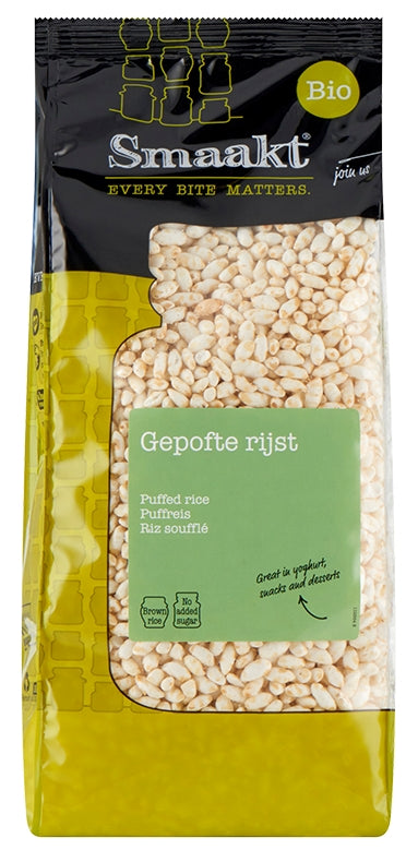 Orez integral expandat bio Smaakt 200g în ambalaj colorat cu etichetă verde.