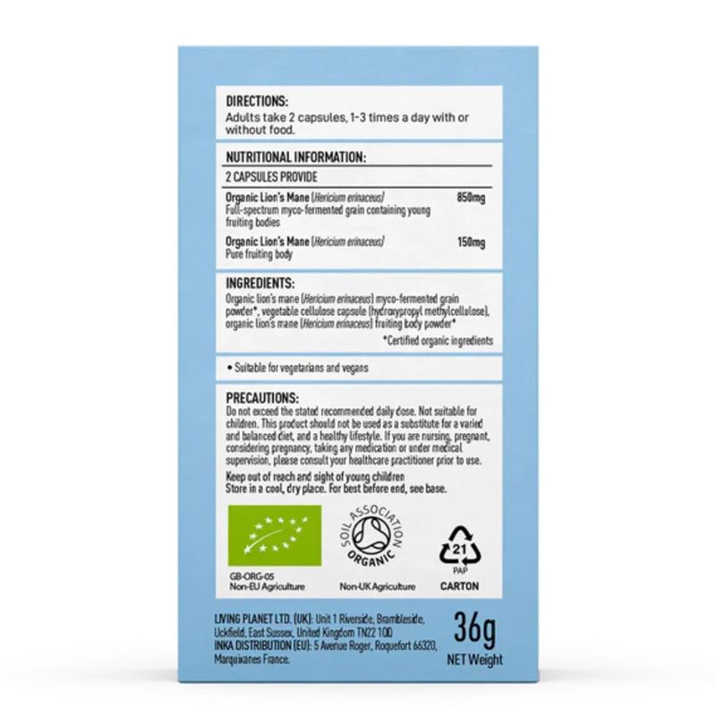 Organic Lions Mane Focus 1000 mg Full Spectrum - Verlin