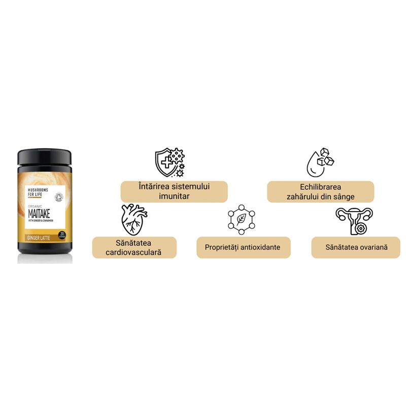 Organic Maitake Ginger Latte 1000 mg Pure Grade - Verlin