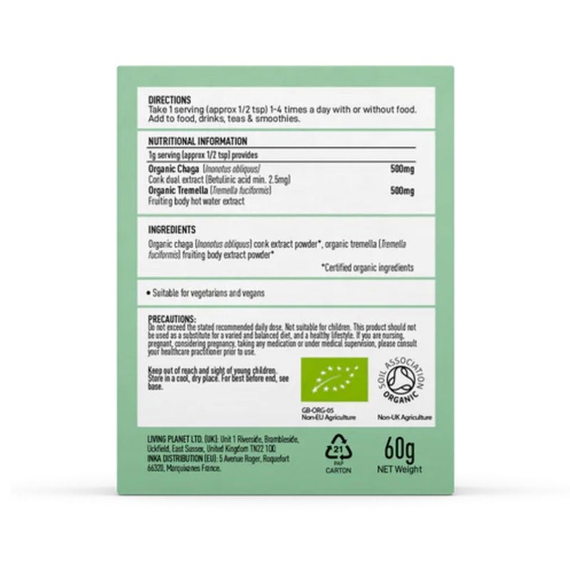 Organic Myco Beauty Chaga si Tremella 1000 mg - Verlin