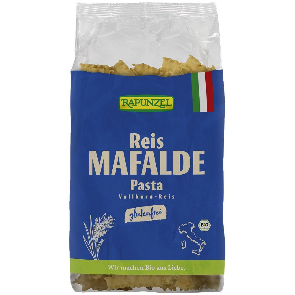Paste bio mafalde din orez integral fără gluten 250g Rapunzel.