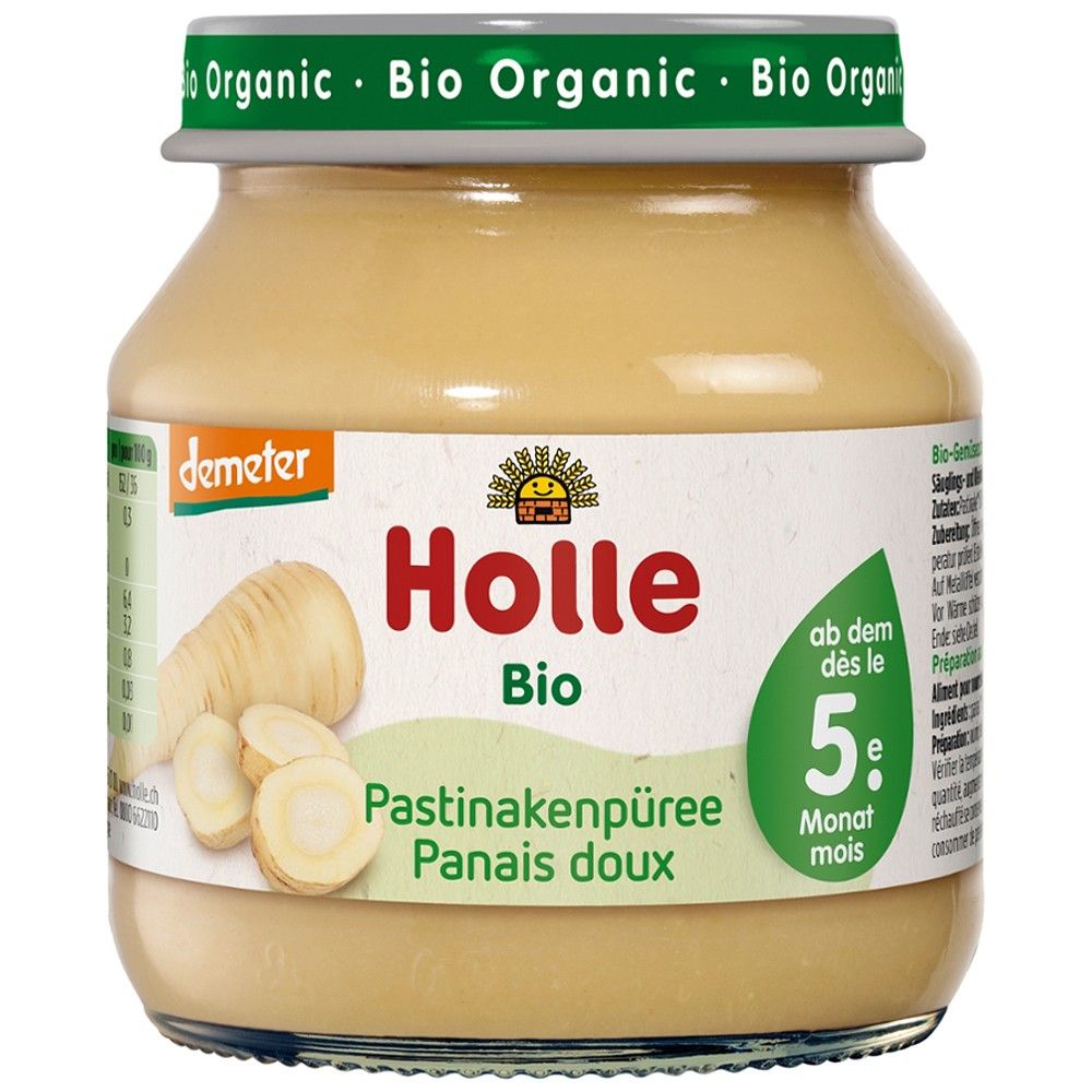 Piure de păstârnac bio fără gluten Holle, borcan 125g, pentru copii +5 luni.