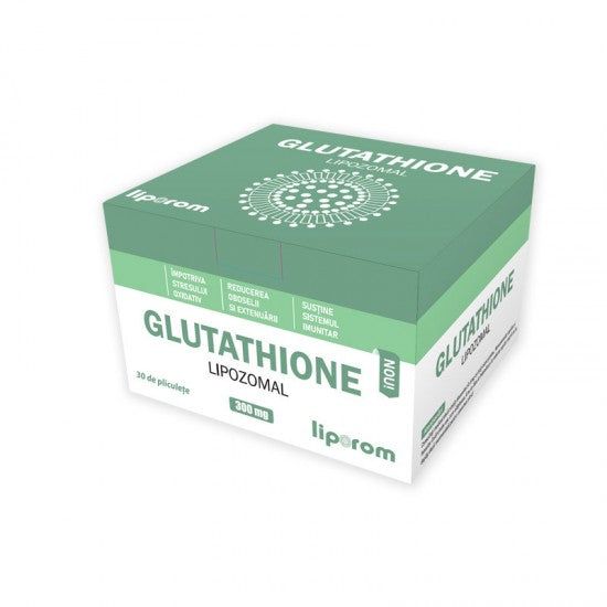 Supliment antioxidant Glutathione Liposomal 300mg, cutie verde, 30 plicuri, Liporom.