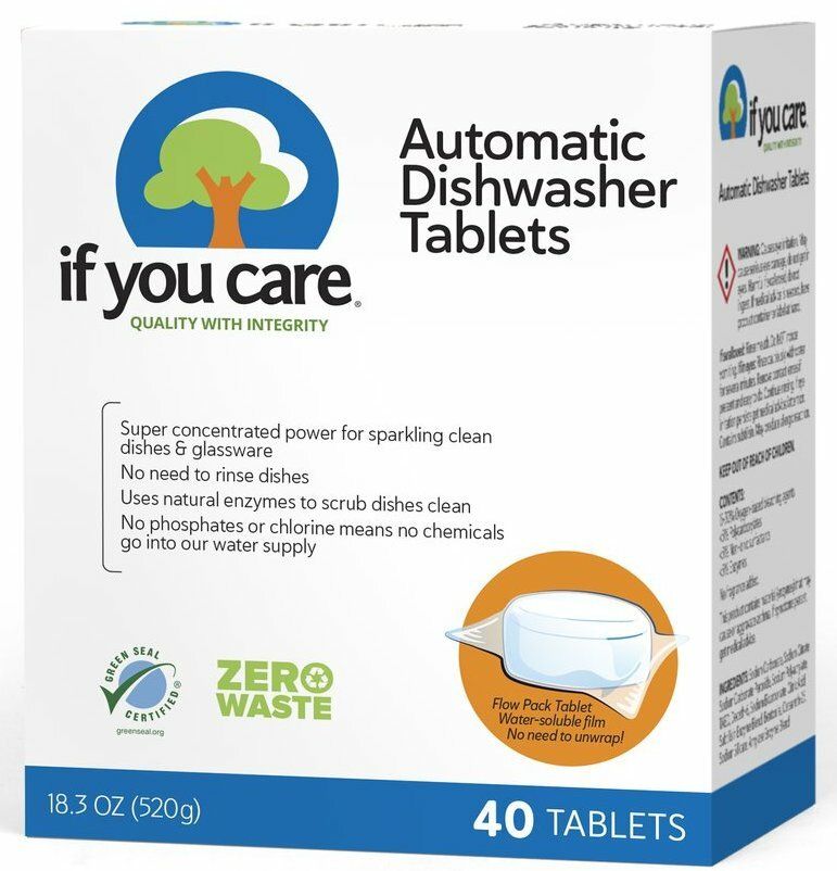 Tablete super concentrate pentru mașina de spălat vase, 40 bucăți, cu enzime naturale, If You Care.