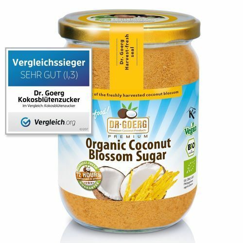Zahar organic din nectarul florilor de cocos, bio, 280g, Dr. Goerg, borcan sticlă.