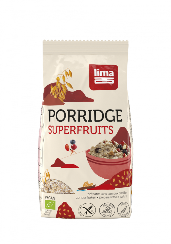  Porridge express cu superfructe, fara gluten, bio, 350g, Lima                                           