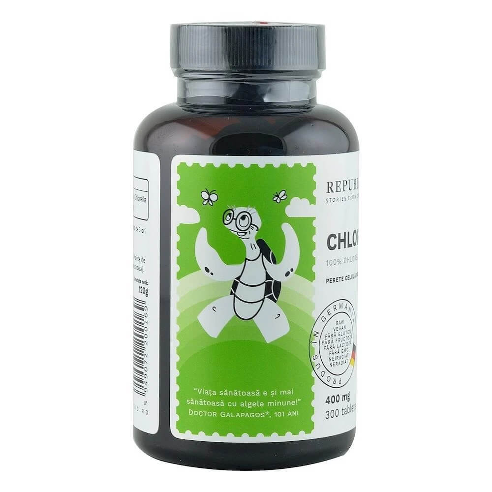 Chlorella de Hawaii, bio (400 mg), 300 tablete (120 g), Republica Bio