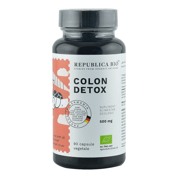  Colon detox (500 mg) supliment alimentar ecologic republica bio, 90 capsule (53,5 g)