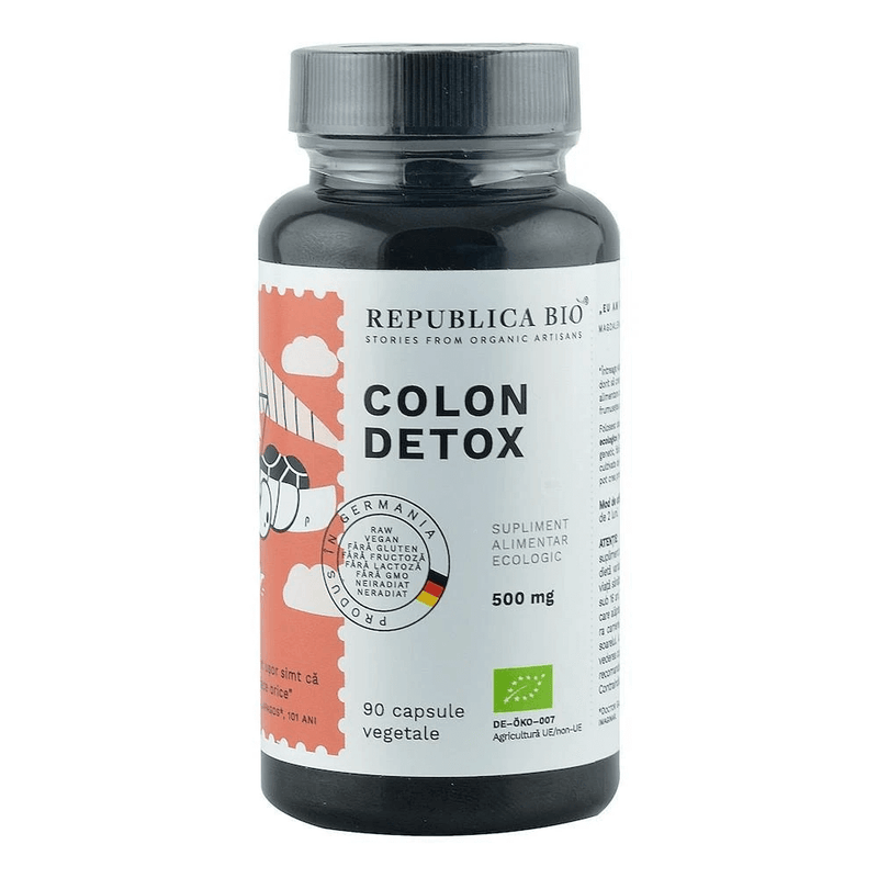 Colon detox (500 mg) supliment alimentar ecologic republica bio, 90 capsule (53,5 g) 1