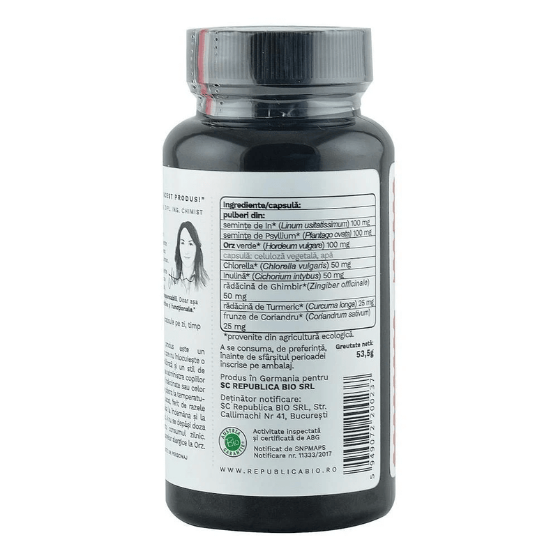Colon detox (500 mg) supliment alimentar ecologic republica bio, 90 capsule (53,5 g) 4
