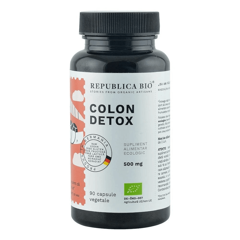 Colon detox (500 mg) supliment alimentar ecologic republica bio, 90 capsule (53,5 g) 5