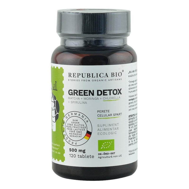 Green detox (500 mg) supliment alimentar ecologic republica bio, 120 tablete (60 g) 3