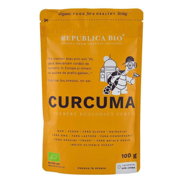  Curcuma (turmeric) pulbere pura, bio, 100g, republica bio