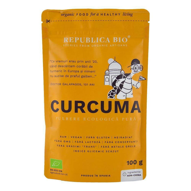 Curcuma (turmeric) pulbere pura, bio, 100g, republica bio 1