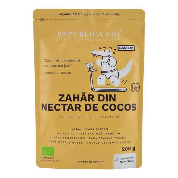  Zahar din nectar de cocos ecologic pur republica bio, 200 g