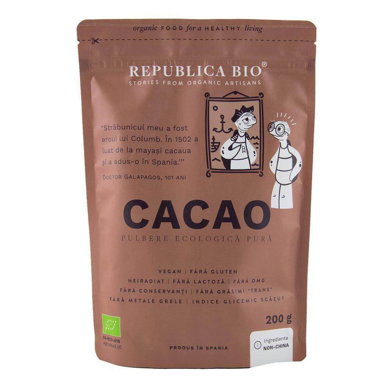 Cacao pulbere pura, bio, 200g, republica bio 1