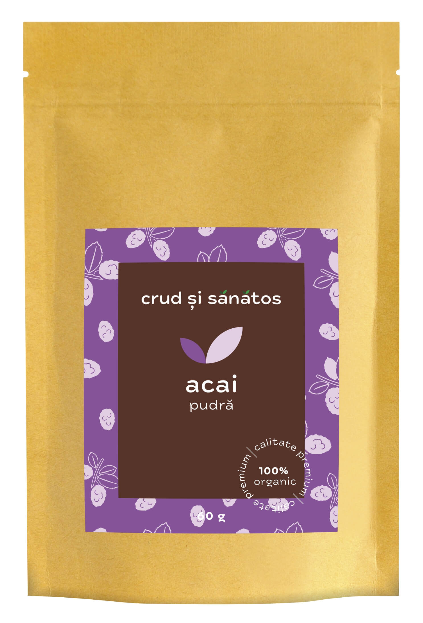 Acai pudra bio 60g crud si sanatos - Verlin