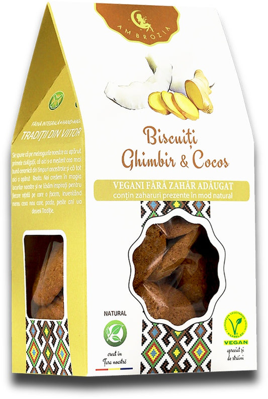 Biscuiti ghimbir & cocos, 130g, ambrozia