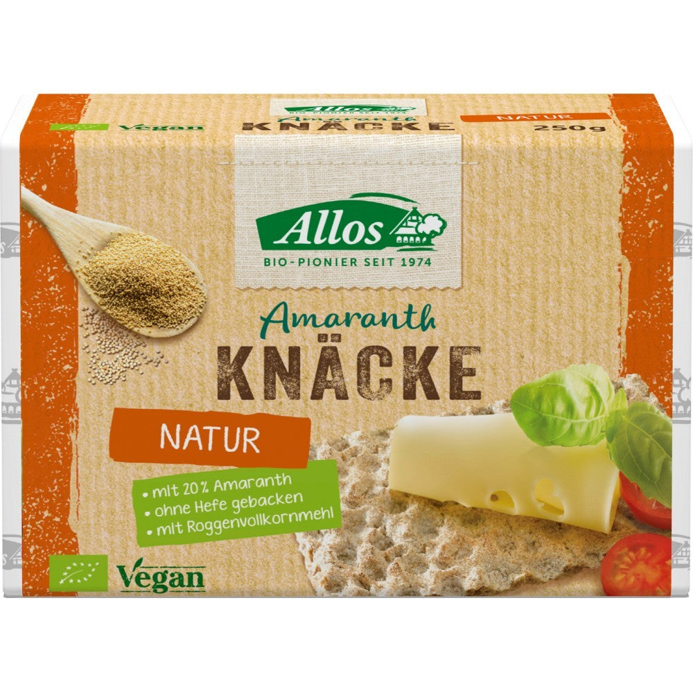 Crackers din secara integrala cu amarant, 250g, allos
