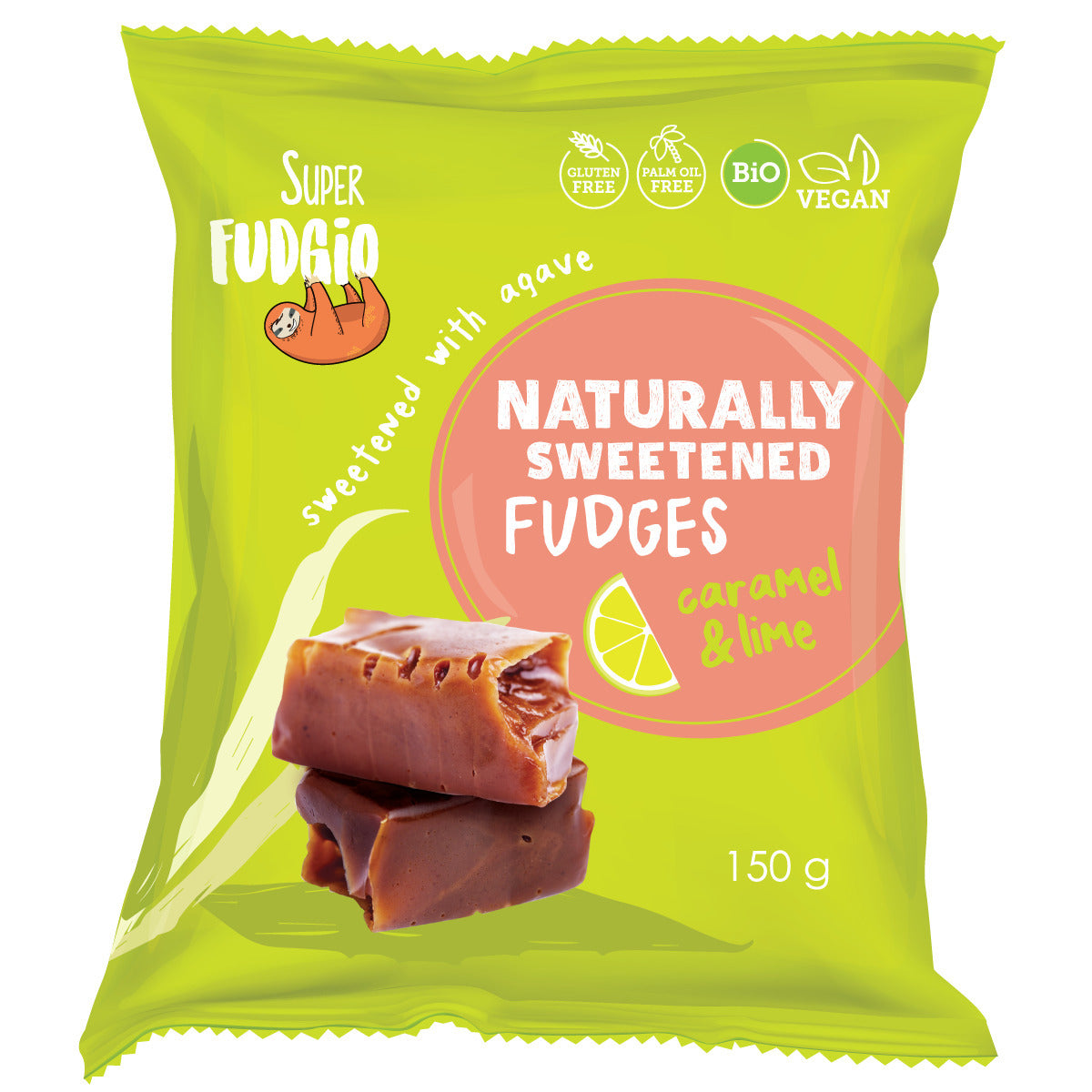Caramele aroma caramel si lime bio 150g Fudgio - Verlin