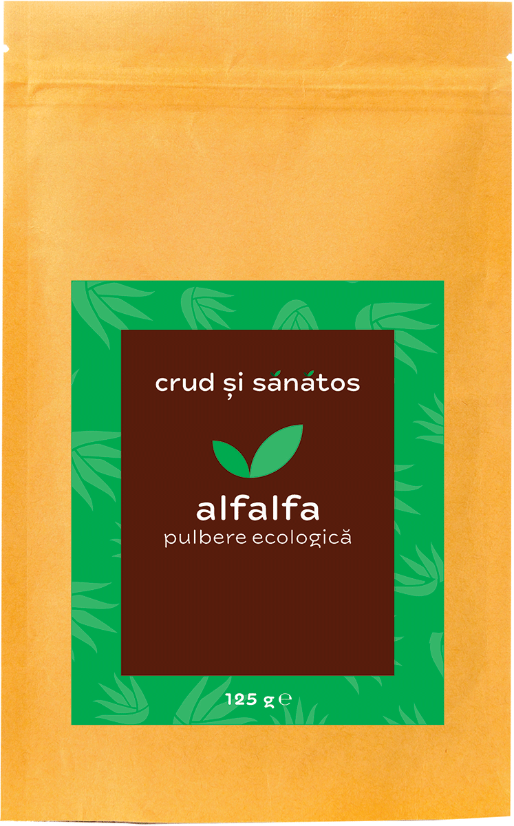 Lucernă (alfalfa) pudra, bio, 125g, crud si sanatos