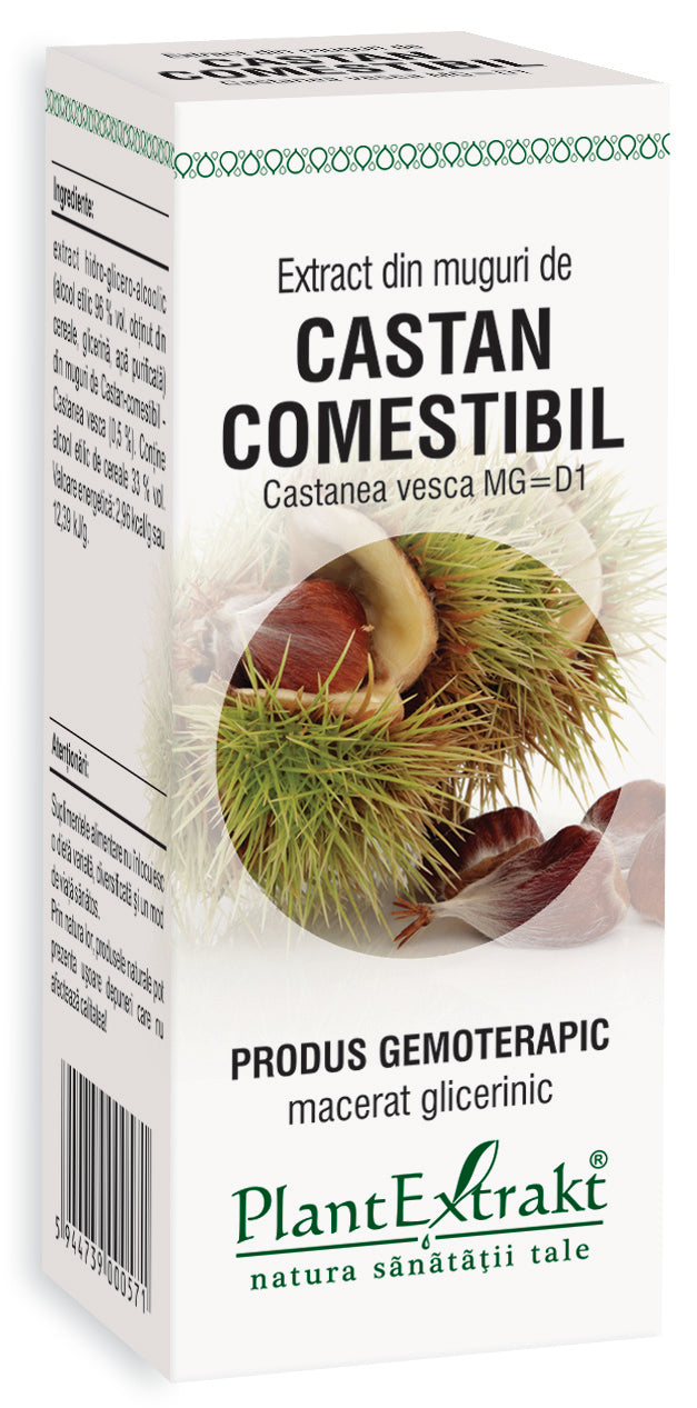 Extract din muguri de castan comestibil, 50 ml, ambalaj alb, imagine castane.