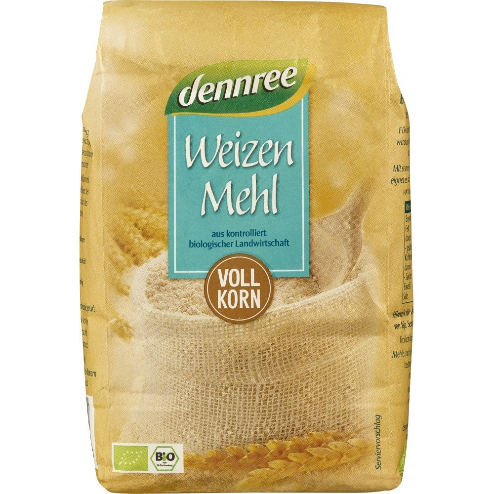 Faina de grau bio integrala 1kg Dennree Faina de grau bio integrala