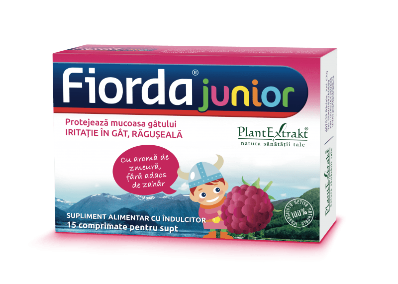 Fiorda junior - aroma de zmeura, 15 cpr, plantextrakt 1