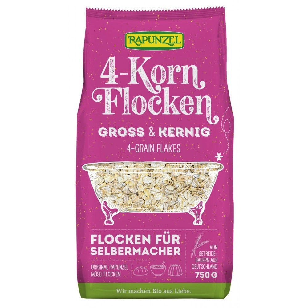 Fulgi mari din 4 cereale bio 750g Rapunzel