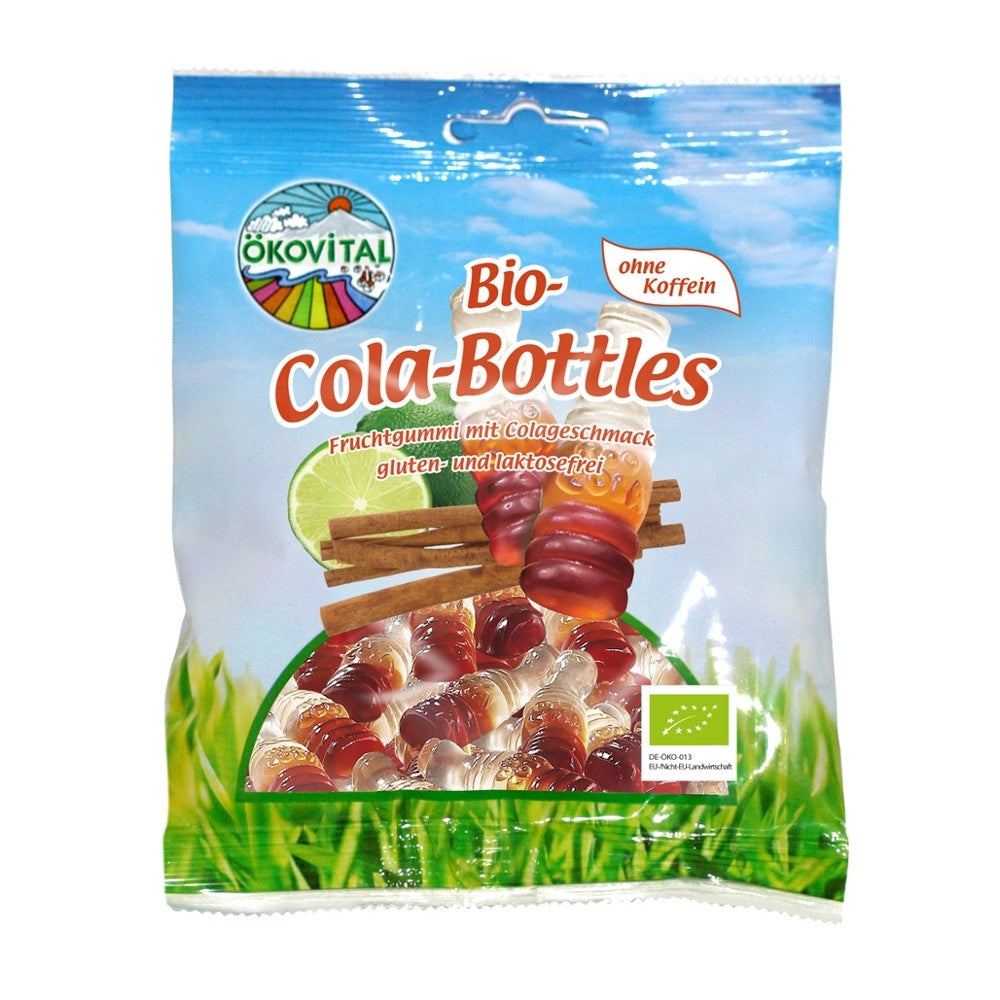 Jeleuri bio sticlute Cola fara cofeina 80g Okovital - Verlin